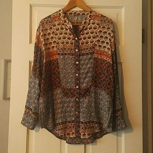 Free People Floral Button-Down Shirt
